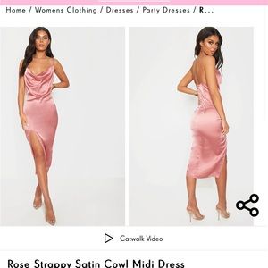 Pretty Little Thing Pink Satin Dress